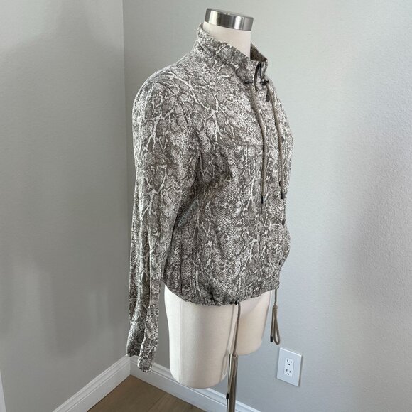 Rails Womens Small Tennessee Sand Snakeskin Jacket Linen Lyocell Blend Zip Up - Picture 5 of 14